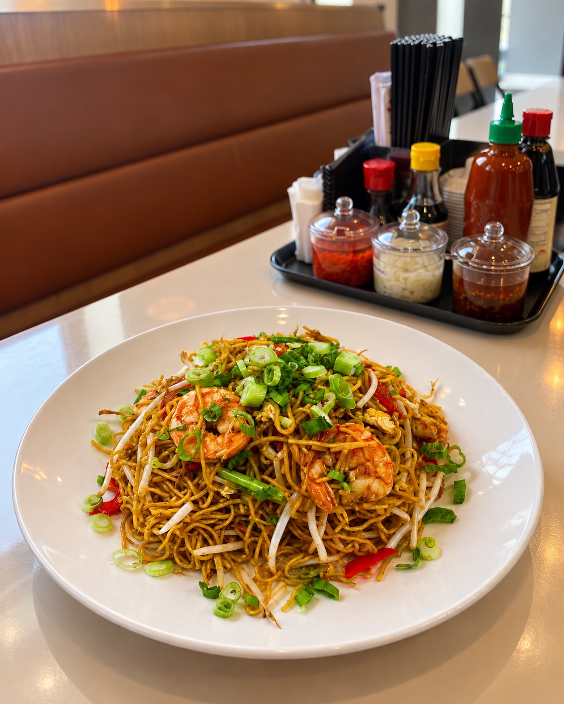 Stir-fried noodles with shrimp